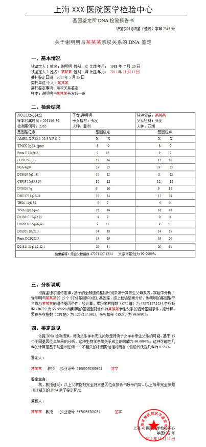 缩短鉴定结果出来的时间,最快能6个小时出结果,24小时内出具亲子鉴定